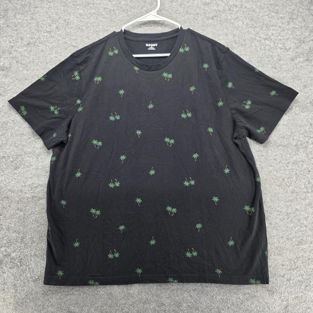 Old Navy Shirt Mens XL Black Short Sleeve Crewneck Tagless Graphic Print